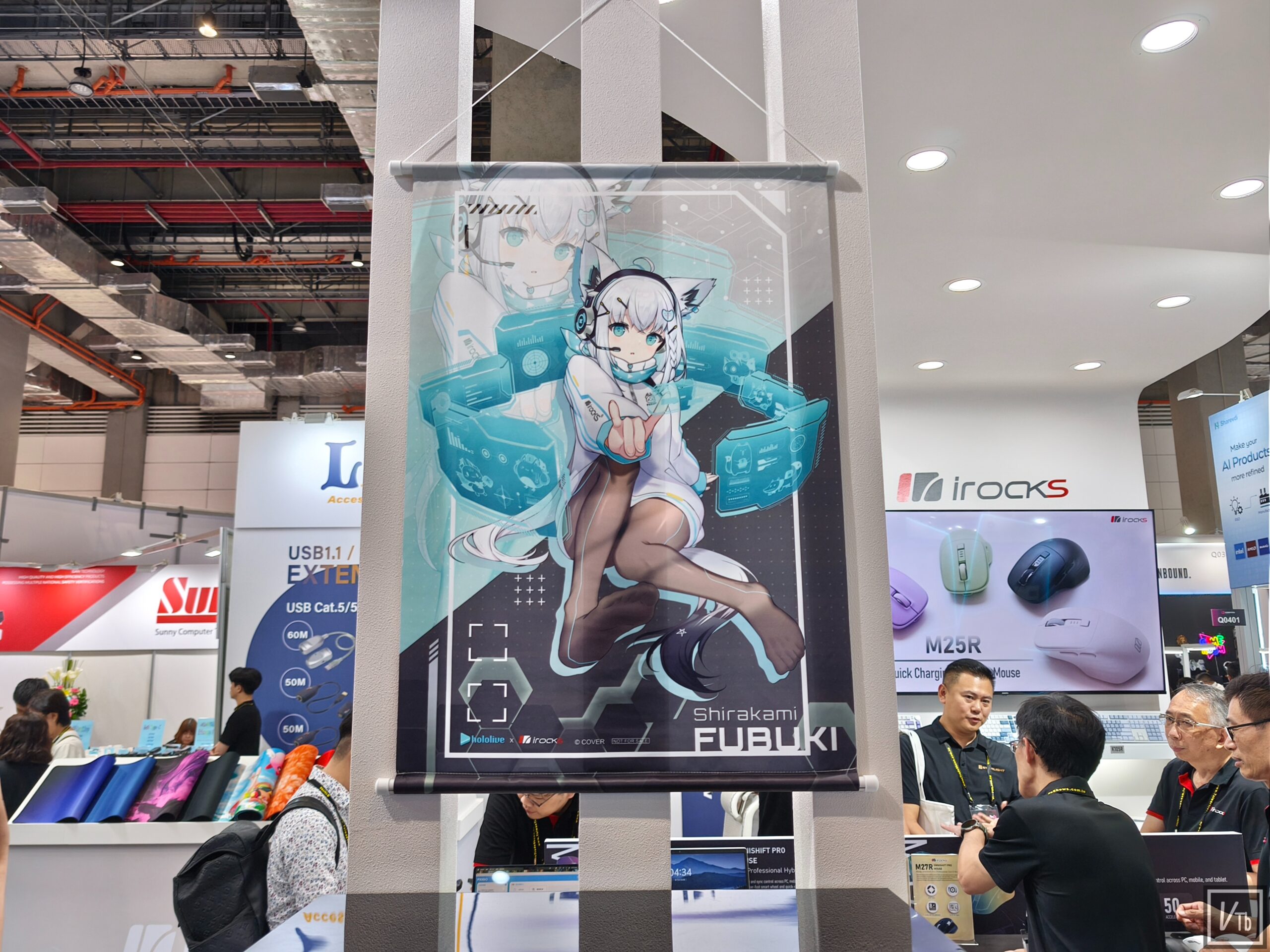 白上吹雪聯名商品降臨Computex，iRocks鍵盤與工學椅現場實拍 圖 4
