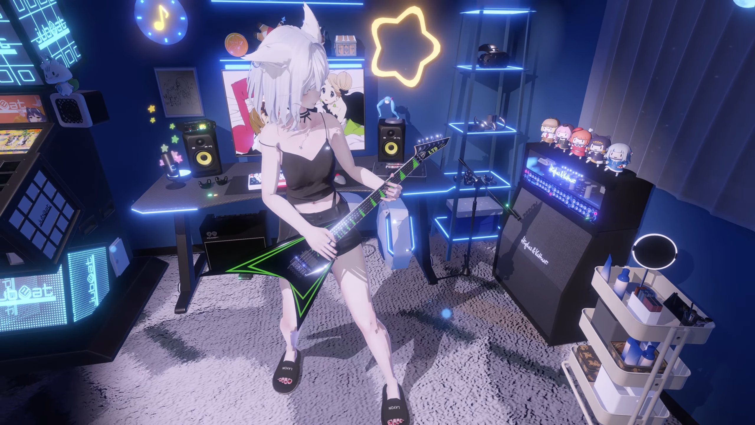 手指對弦、背帶發光，吉他VTuber chacha探索虛實之間的界線 配圖 1