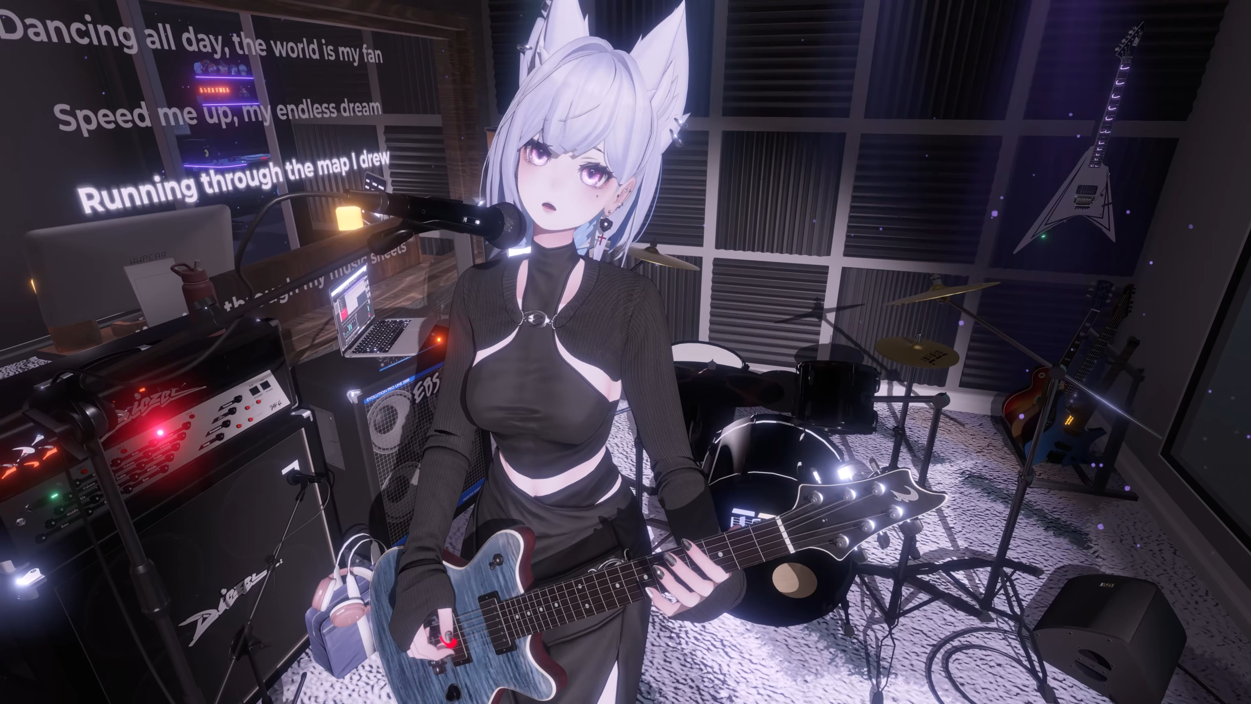 手指對弦、背帶發光，吉他VTuber chacha探索虛實之間的界線 配圖 6